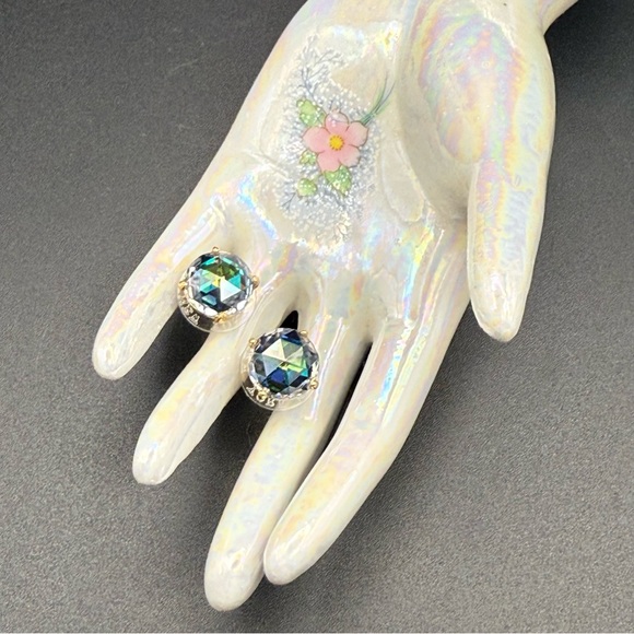 Kate Spade Iridescent Jet Cubic Zirconia Earrings - Picture 2 of 5